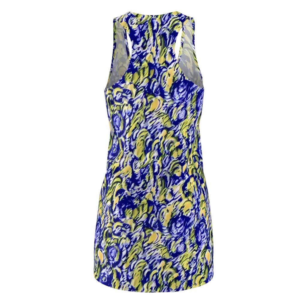 Cobalt Bloomstorm on Racerback Dress — Back