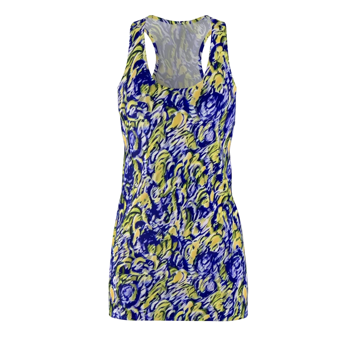 Cobalt Bloomstorm on Racerback Dress — Front