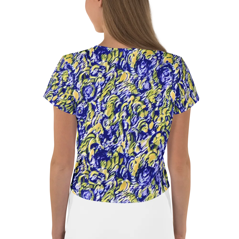 Cobalt Bloomstorm on Crop Tee — Back