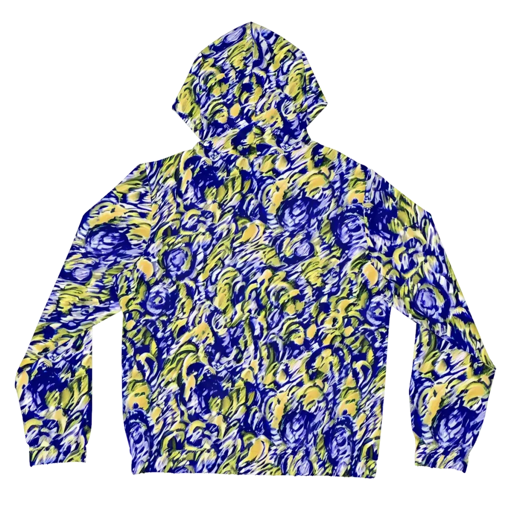 Cobalt Bloomstorm on Women's Full-Zip Hoodie — Back