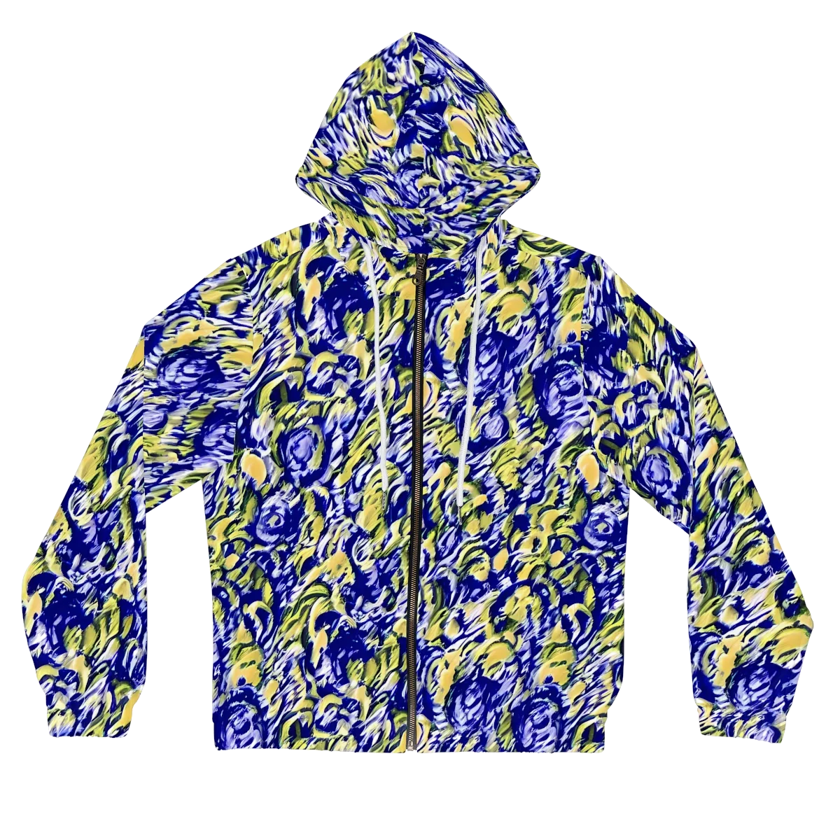 Cobalt Bloomstorm on Women's Full-Zip Hoodie — Front