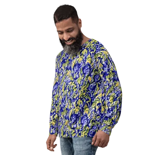 Cobalt Bloomstorm on a Sweatshirt