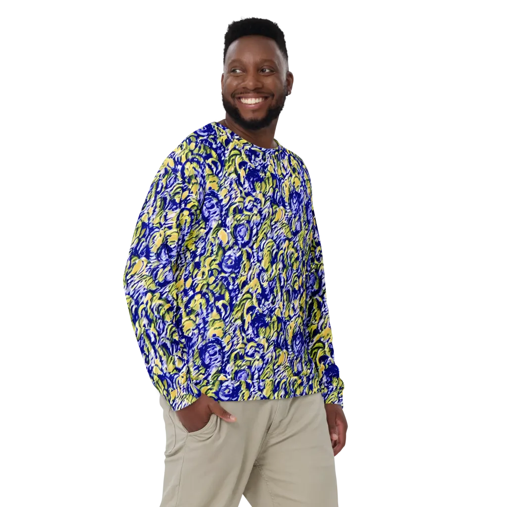 Cobalt Bloomstorm on Sweatshirt — Front