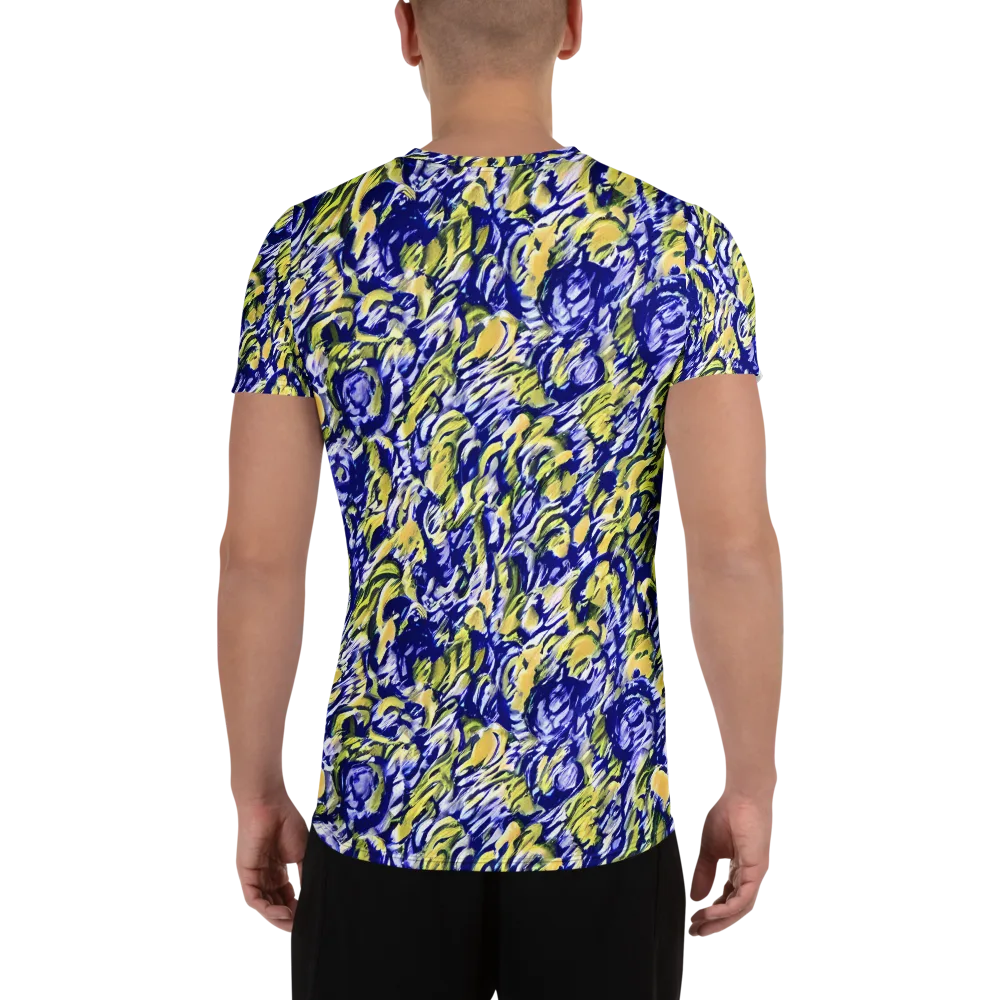 Cobalt Bloomstorm on Men's Athletic T-Shirt — Back