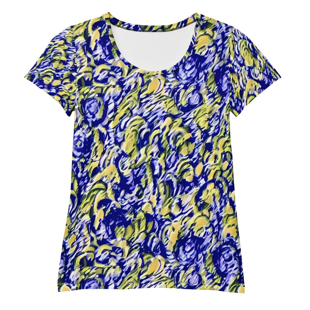 Cobalt Bloomstorm on Women's Athletic T-Shirt — Front