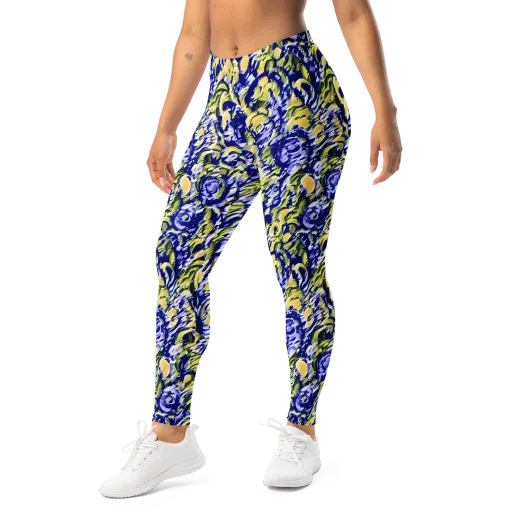 Cobalt Bloomstorm on a Leggings