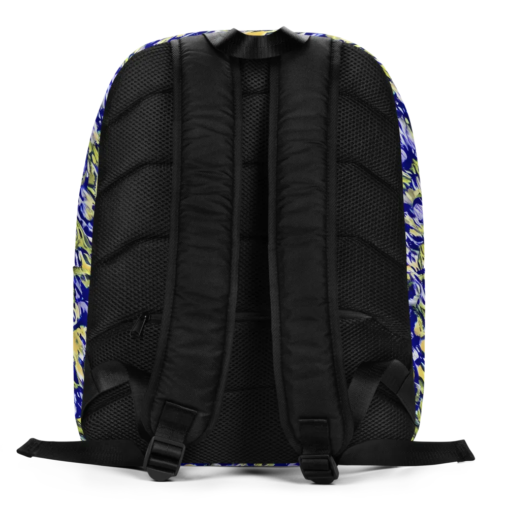 Cobalt Bloomstorm on Minimalist Backpack — Back