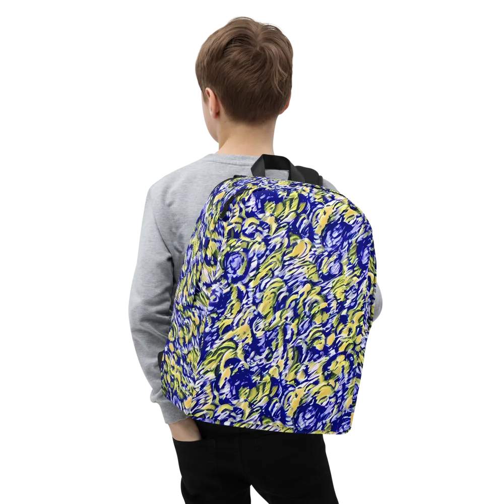 Cobalt Bloomstorm on Minimalist Backpack — Zoomed-in