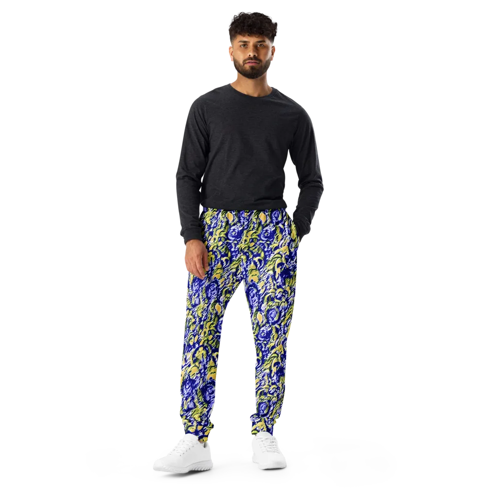 Cobalt Bloomstorm on Men's Joggers — Front
