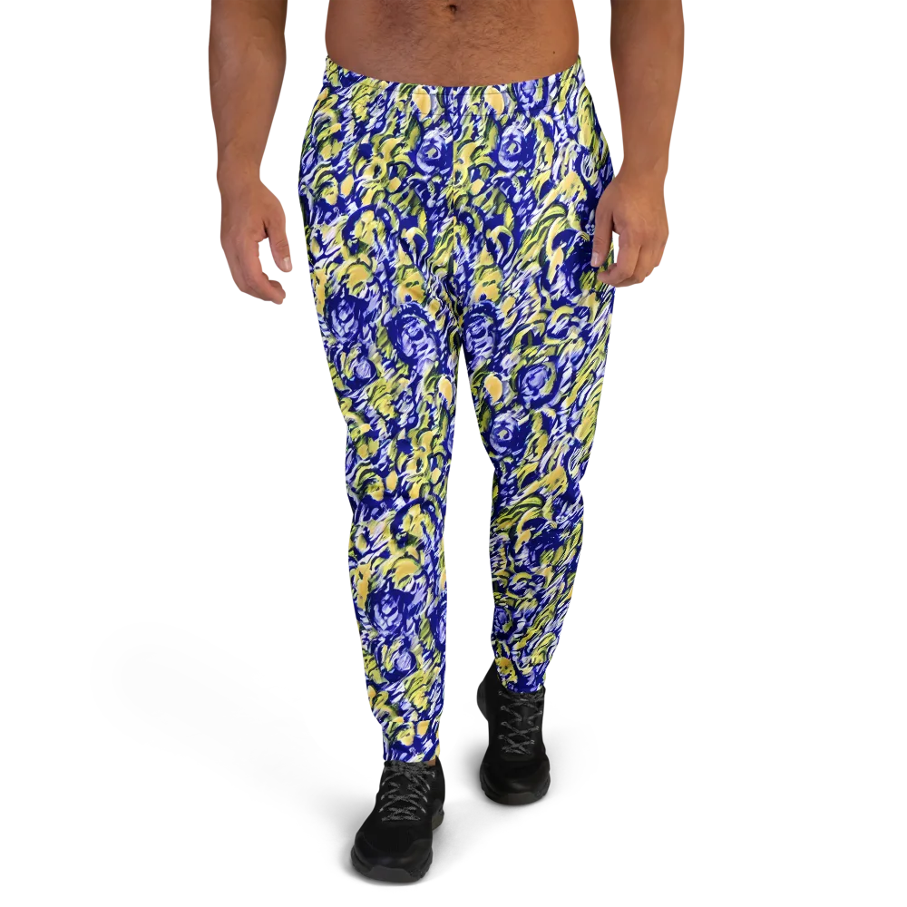 Cobalt Bloomstorm on Men's Joggers — Front
