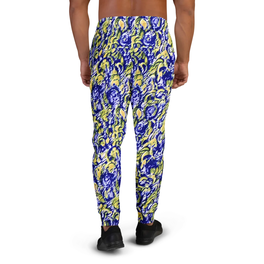 Cobalt Bloomstorm on Men's Joggers — Back
