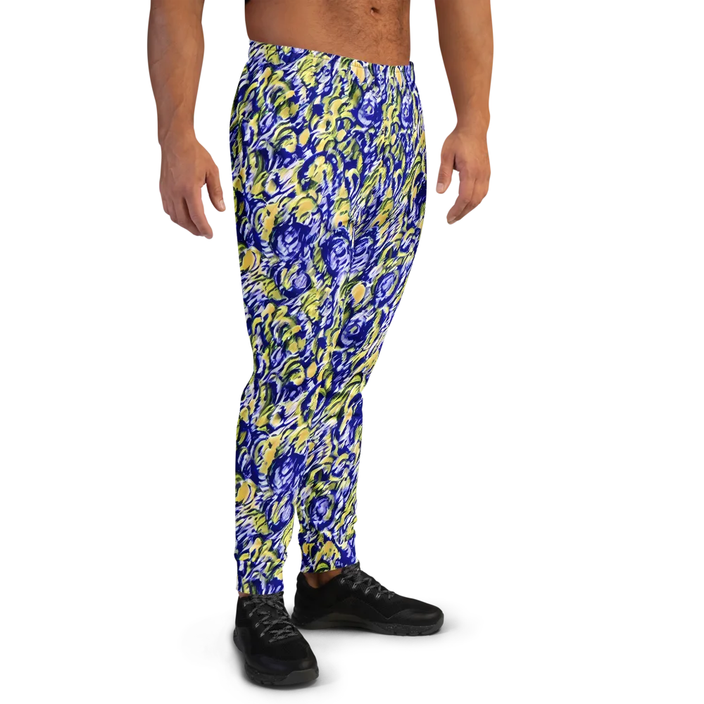 Cobalt Bloomstorm on Men's Joggers — Right
