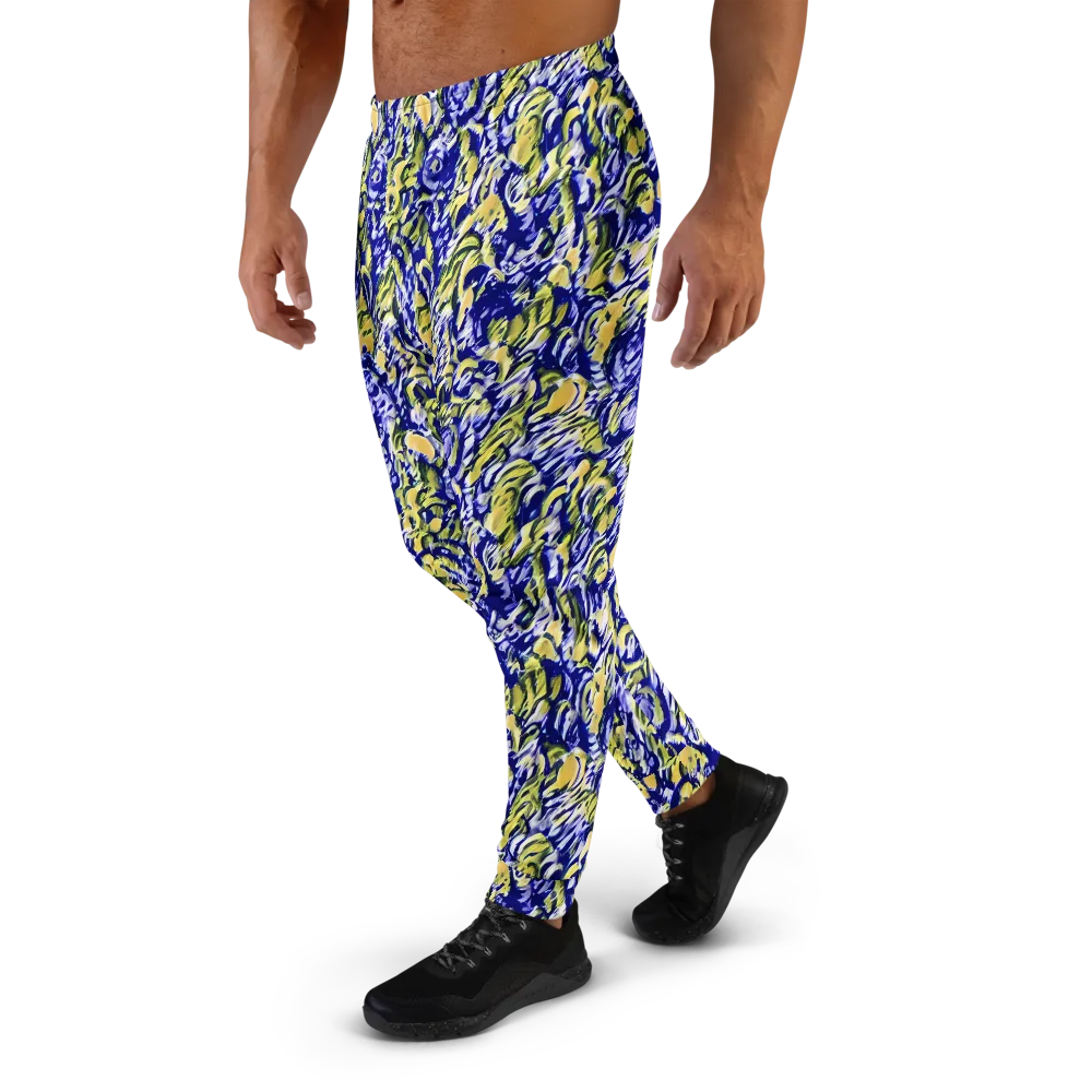 Cobalt Bloomstorm on Men's Joggers — Left