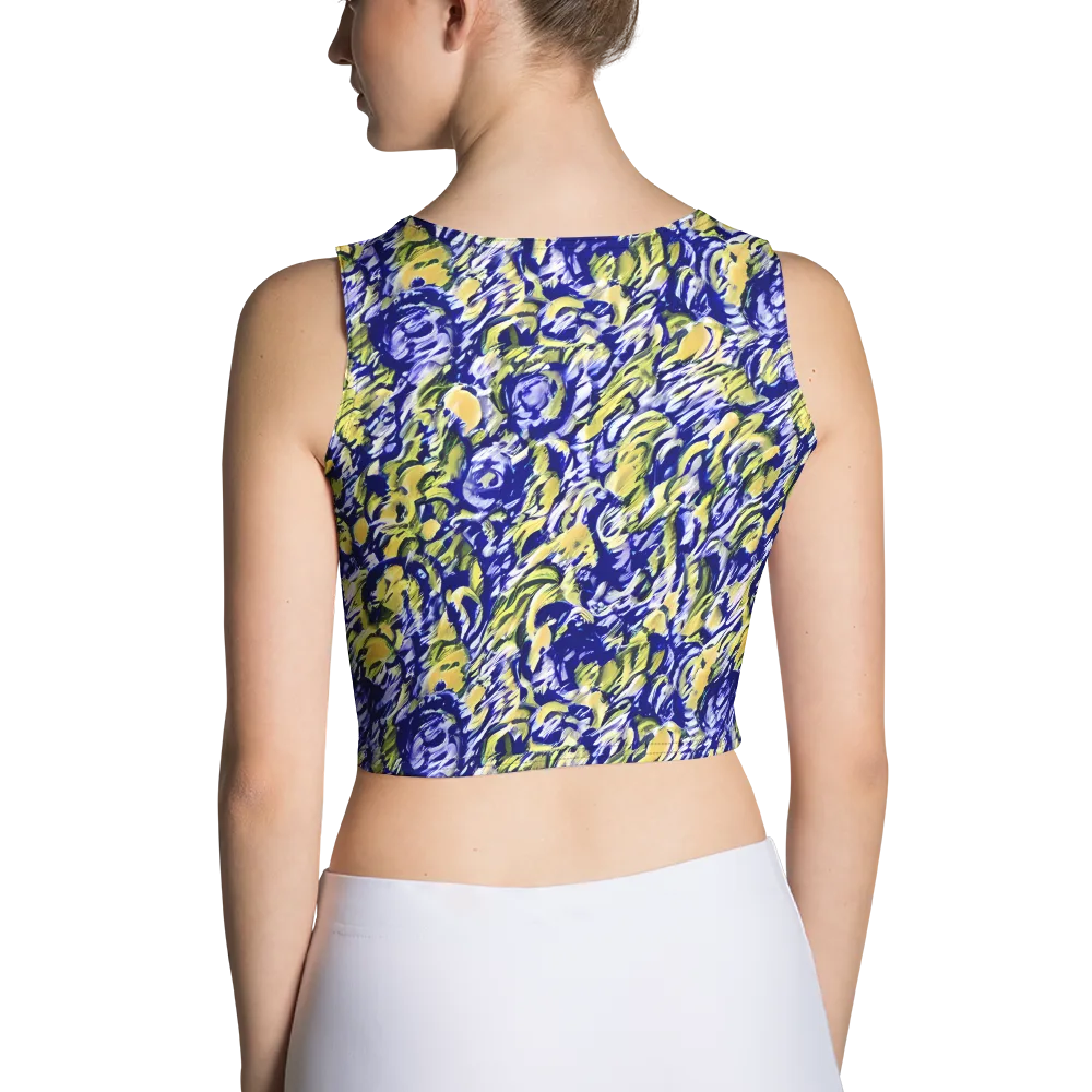 Cobalt Bloomstorm on Crop Top — Back