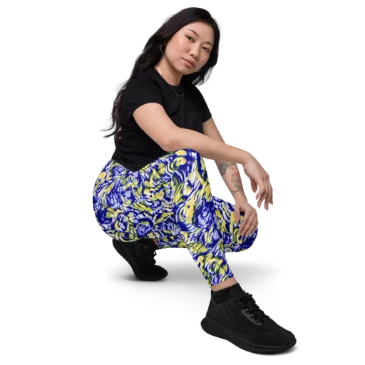 Cobalt Bloomstorm on a Leggings with Pockets