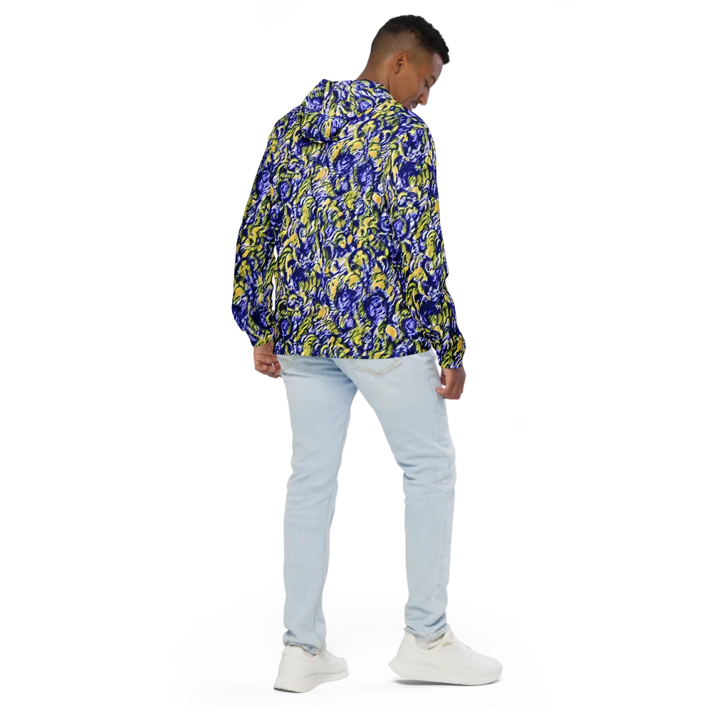Cobalt Bloomstorm on Men's Windbreaker — Back