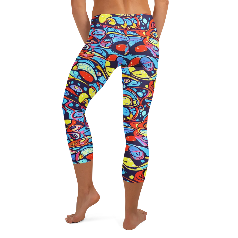 Neon Biomorph on Capri Leggings — Back
