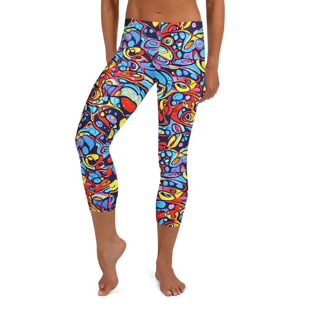Neon Biomorph on Capri Leggings — Front