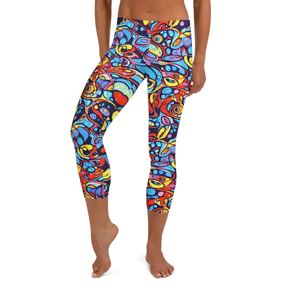 Neon Biomorph on Capri Leggings — Front