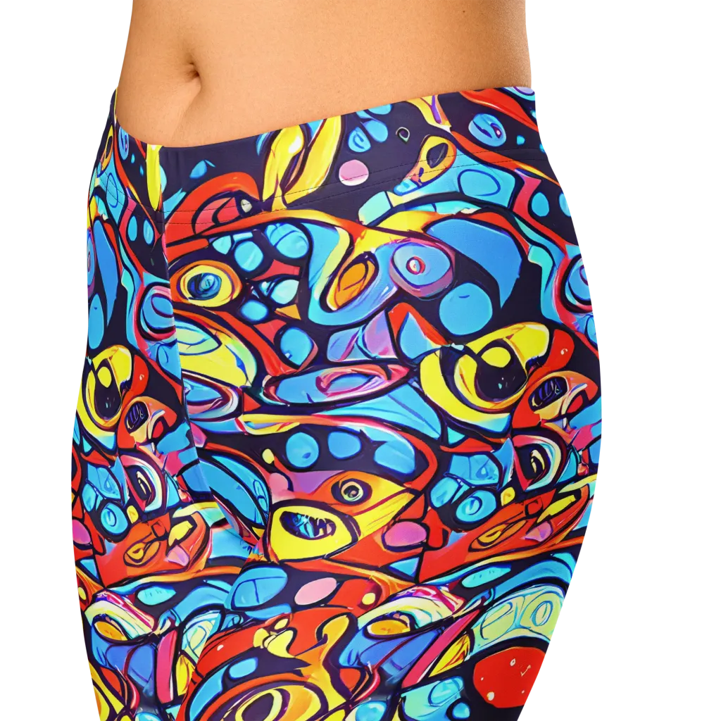 Neon Biomorph on Capri Leggings — Zoomed-in