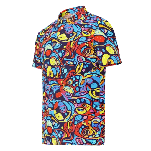 Neon Biomorph on a Men's Slim Fit Polo Shirt