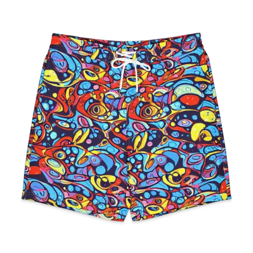 Neon Biomorph on a Men's Board Shorts