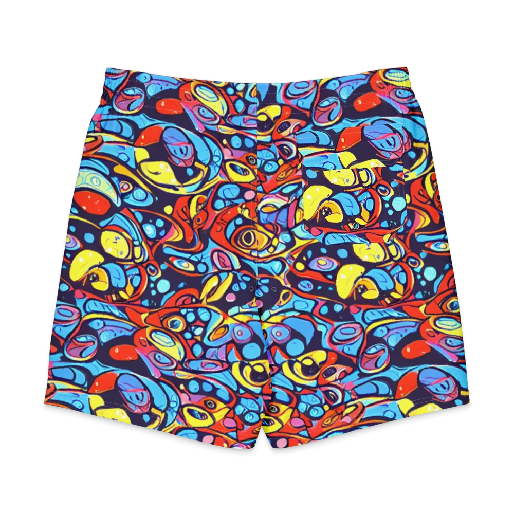 Neon Biomorph on Men's Board Shorts — Back