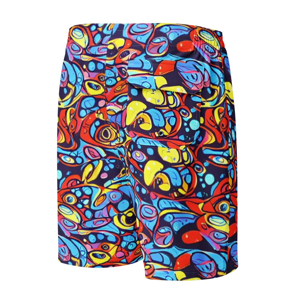 Neon Biomorph on Men's Board Shorts — Back