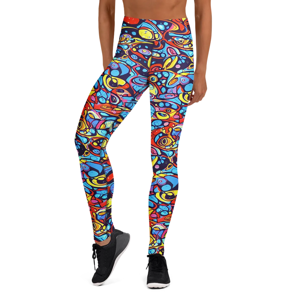 Neon Biomorph on Yoga Leggings — Front