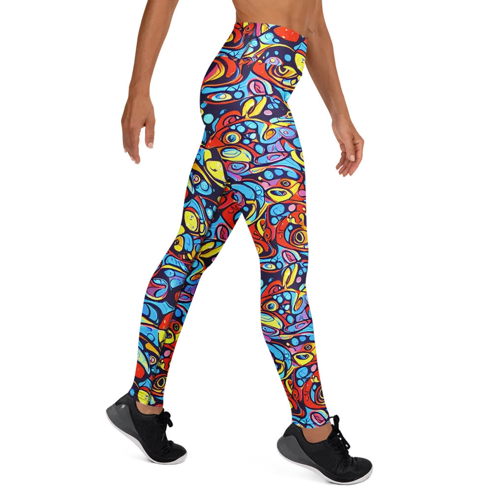 Neon Biomorph on Yoga Leggings — Right
