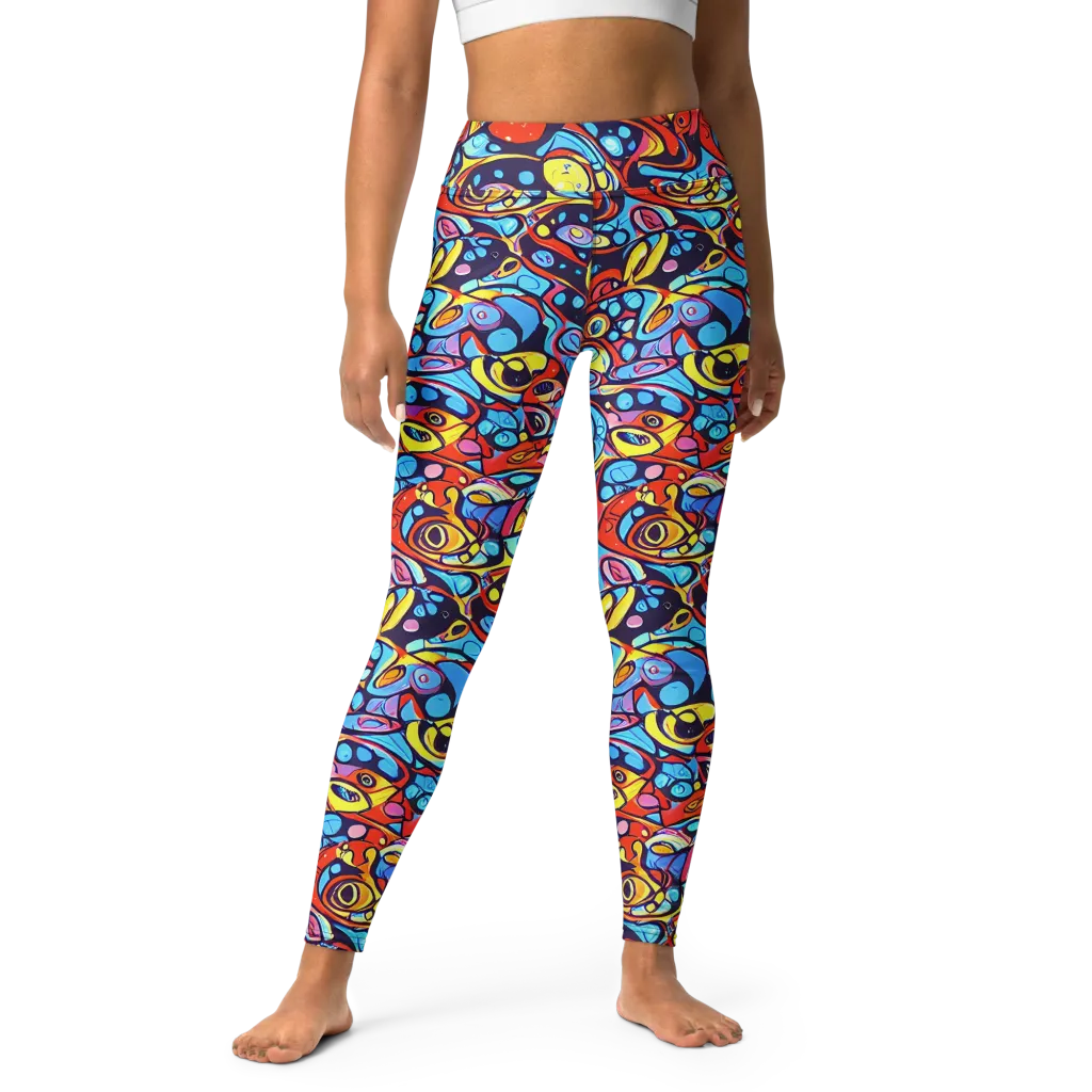 Neon Biomorph on Yoga Leggings — Front
