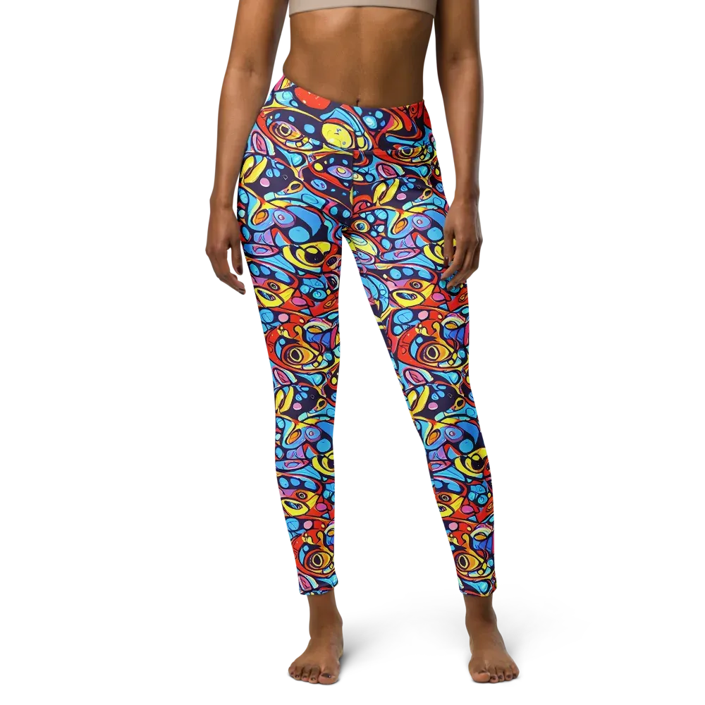 Neon Biomorph on Yoga Leggings — Front