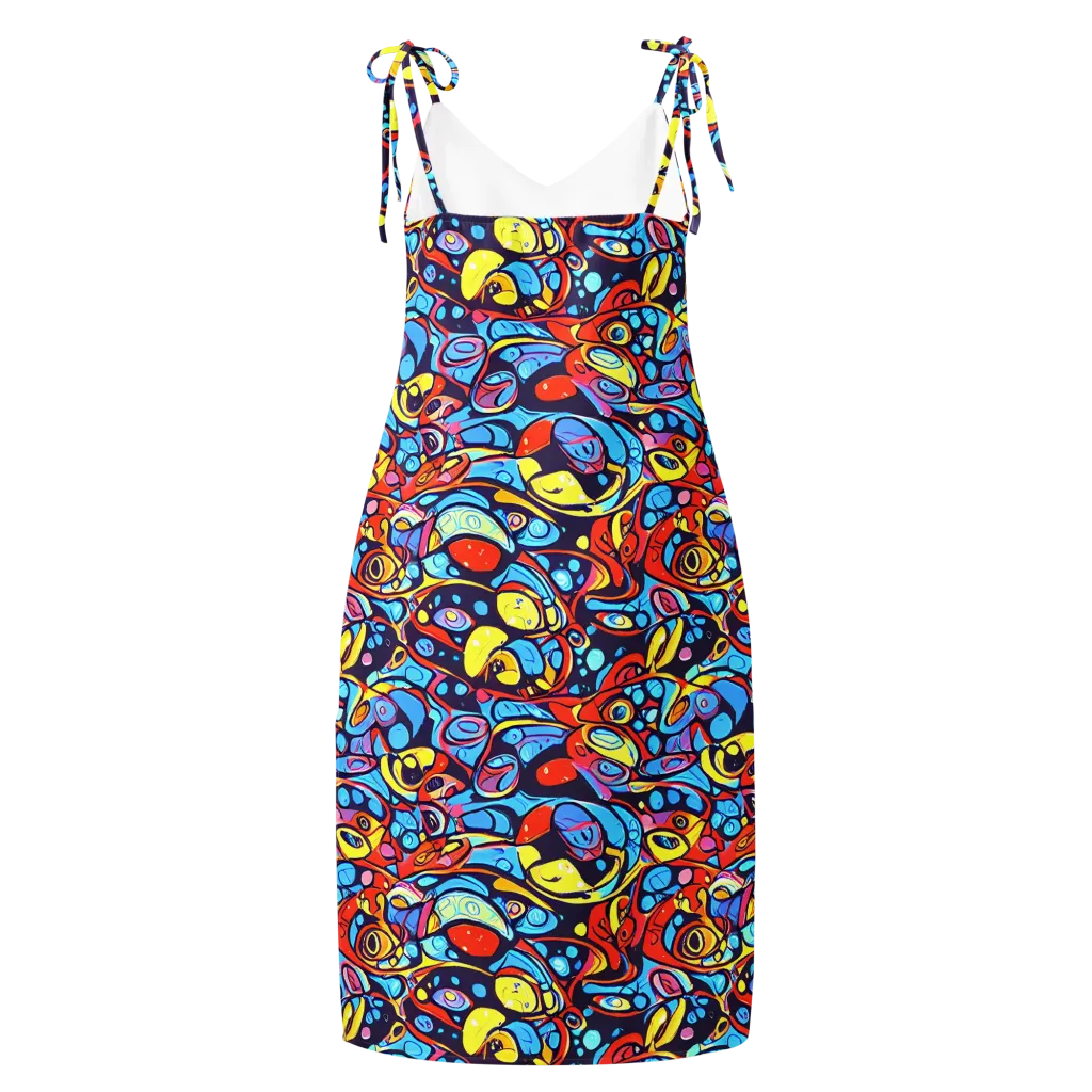 Neon Biomorph on Slip Dress — Back