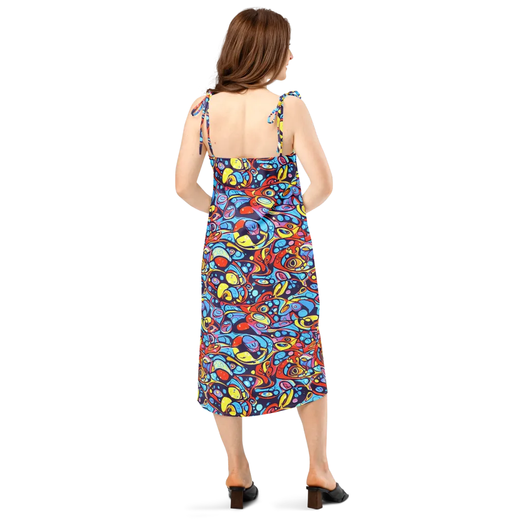 Neon Biomorph on Slip Dress — Back