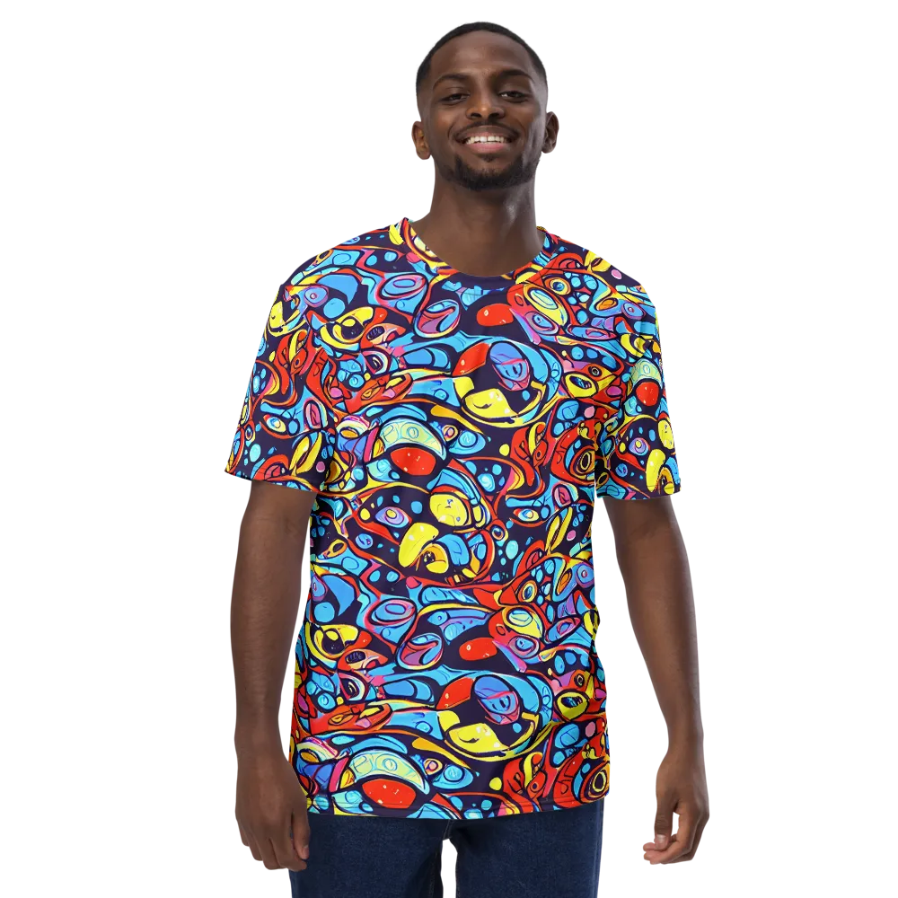 Neon Biomorph on Men's Crew Neck T-Shirt — Front