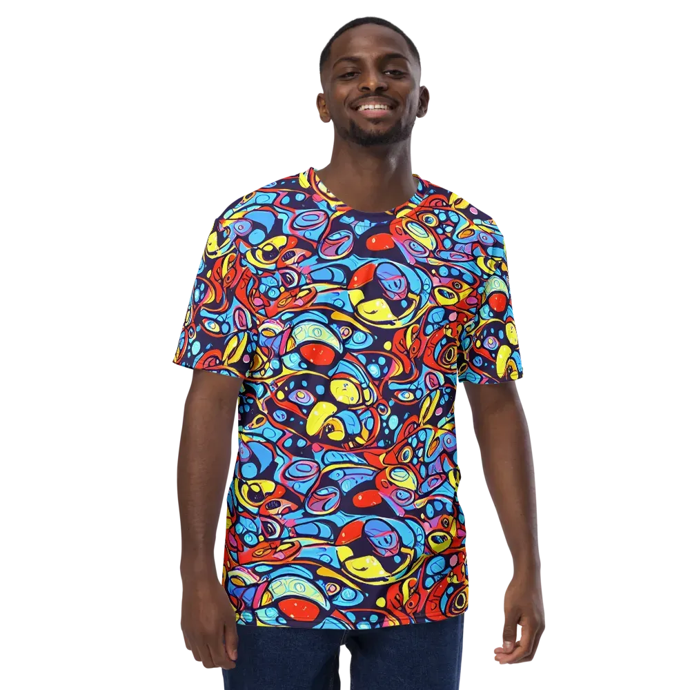 Neon Biomorph on Men's Crew Neck T-Shirt — Front
