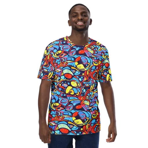 Neon Biomorph on a Men's Crew Neck T-Shirt