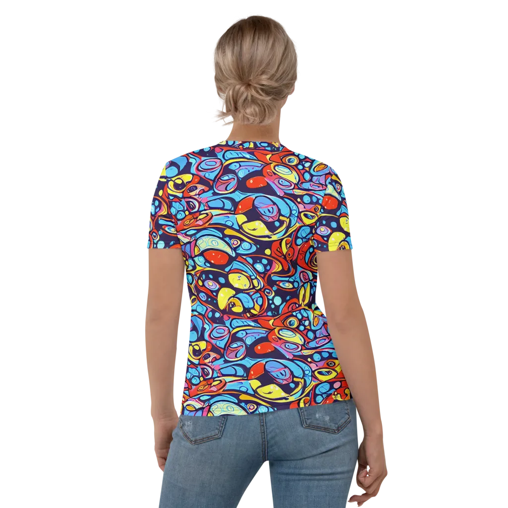 Neon Biomorph on Women's Crew Neck T-Shirt — Back