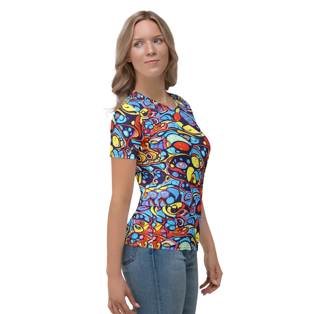 Neon Biomorph on Women's Crew Neck T-Shirt — Right
