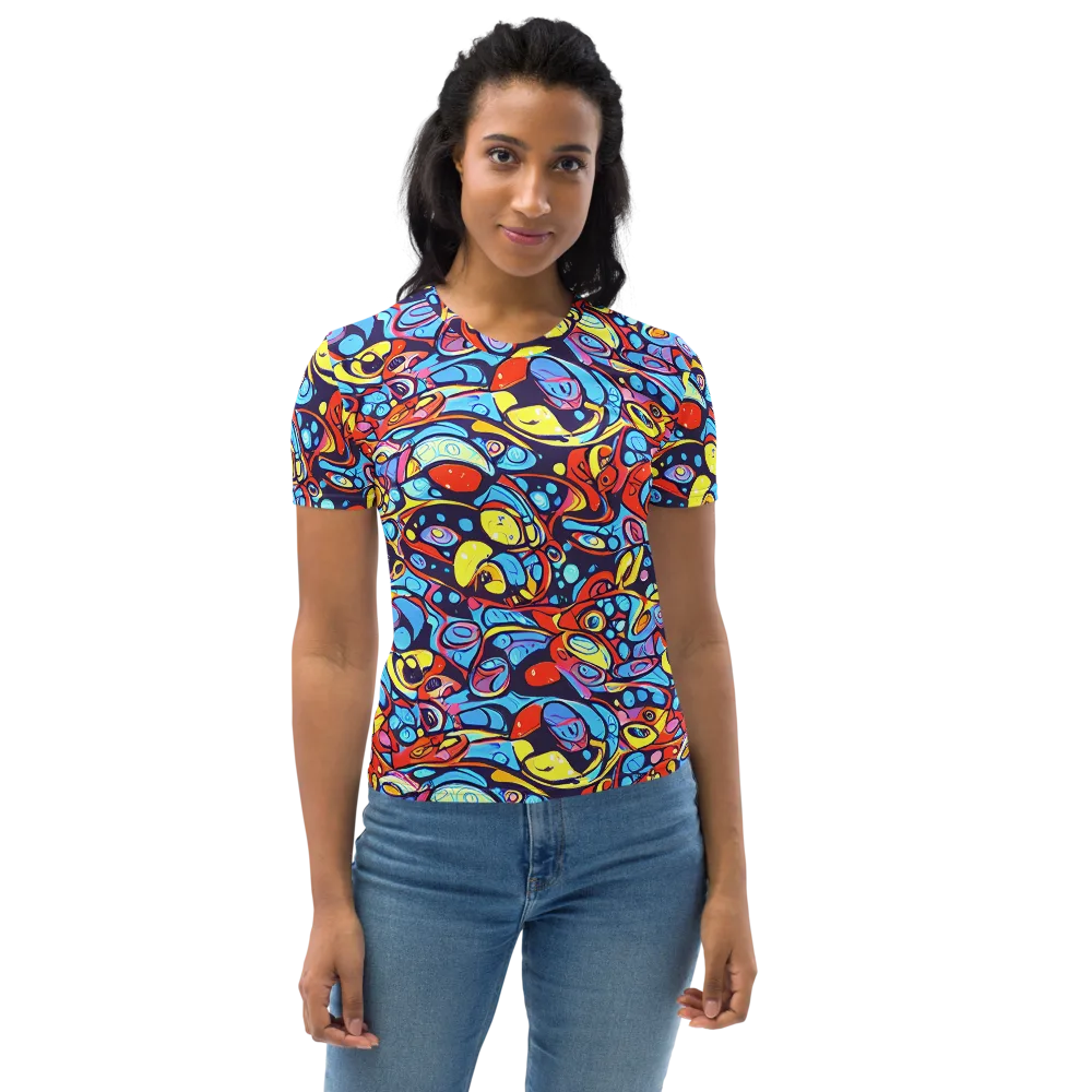 Neon Biomorph on Women's Crew Neck T-Shirt — Front