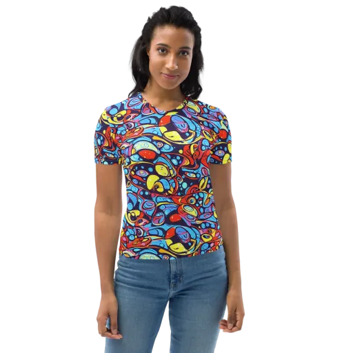 Neon Biomorph on a Women's Crew Neck T-Shirt
