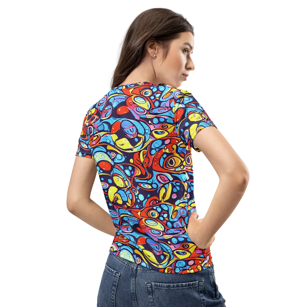 Neon Biomorph on Women's Crew Neck T-Shirt — Back