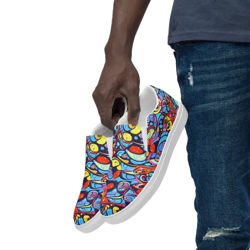 Neon Biomorph on a Men's Slip-On Canvas Shoes