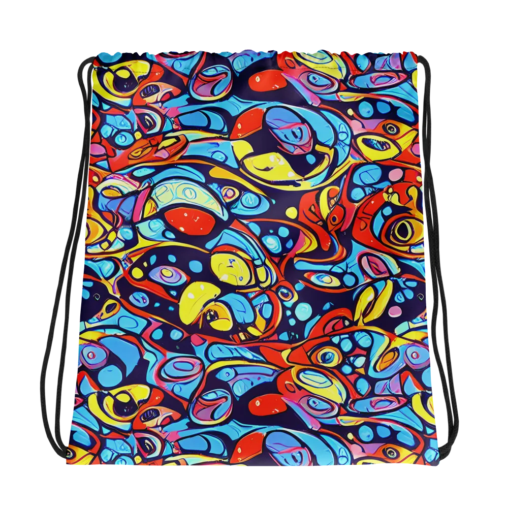Neon Biomorph on Drawstring Bag — Photo