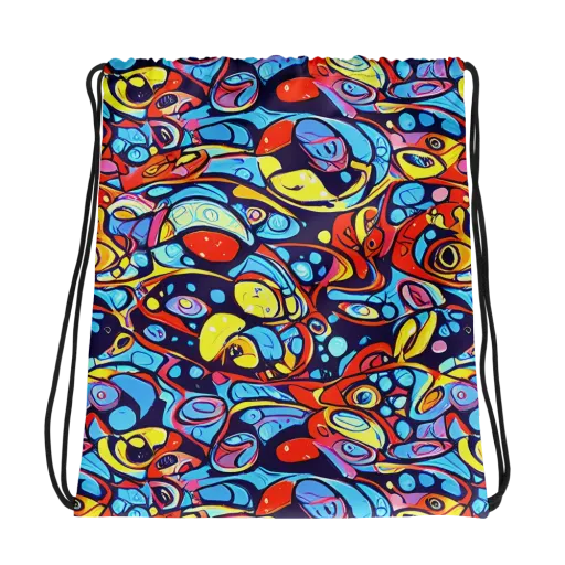 Neon Biomorph on a Drawstring Bag