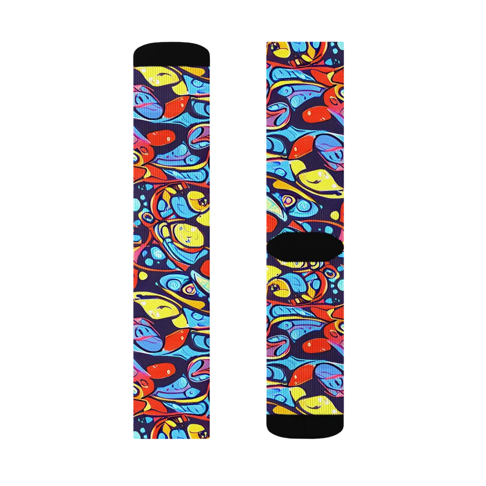 Neon Biomorph on Socks — Left Sock