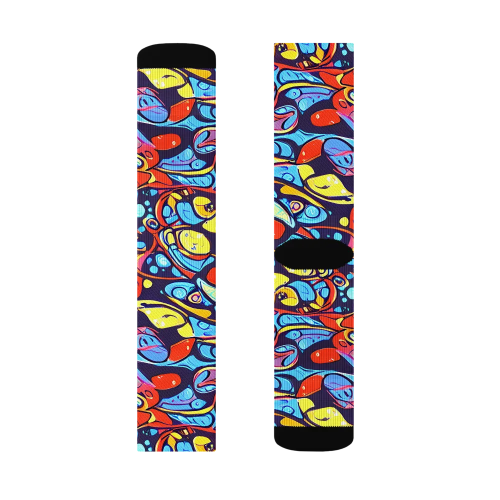 Neon Biomorph on Socks — Right Sock