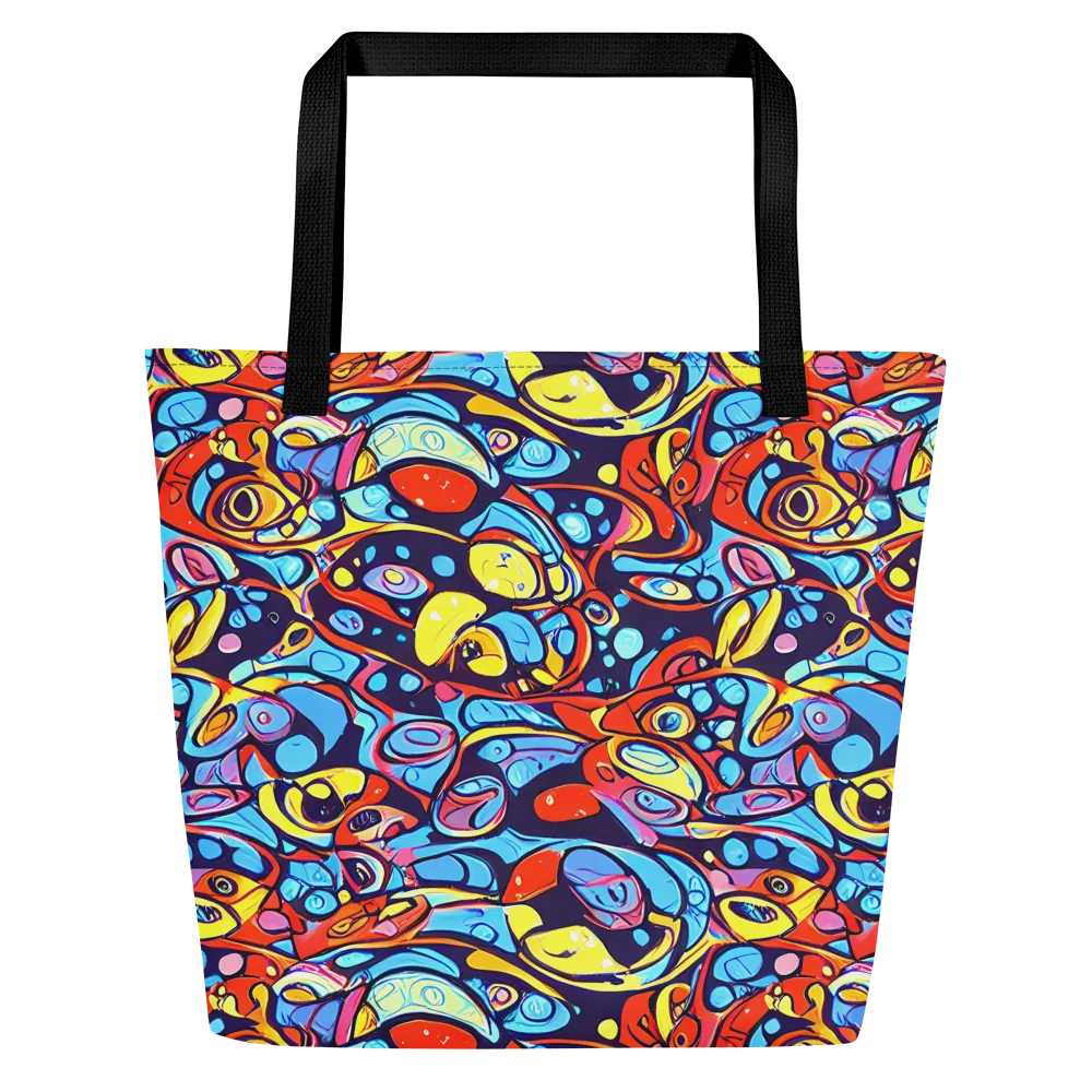 Neon Biomorph on Large Tote Bag W/ Pocket — Front