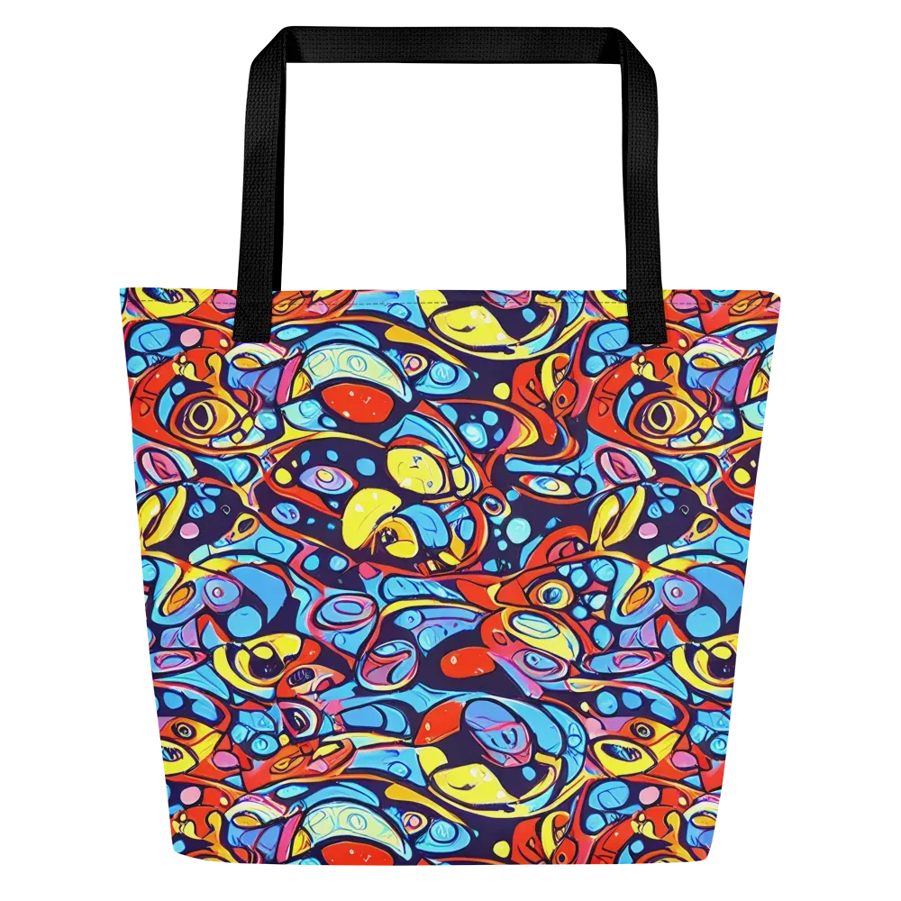 Neon Biomorph on Large Tote Bag W/ Pocket — Front