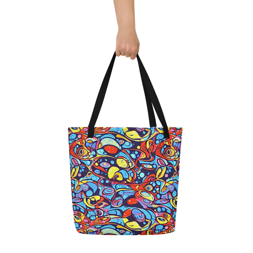 Neon Biomorph on Large Tote Bag W/ Pocket — Front